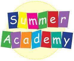 The logo for the summer academy is made of colorful squares.
