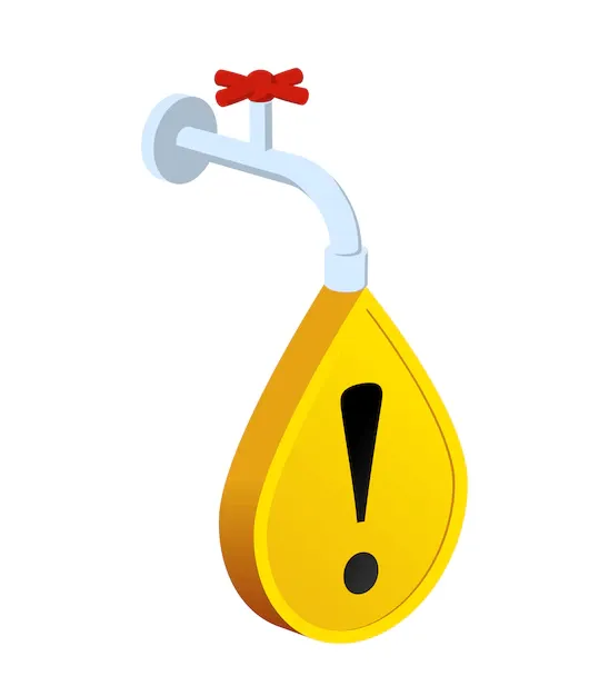 A yellow drop with an exclamation mark on it