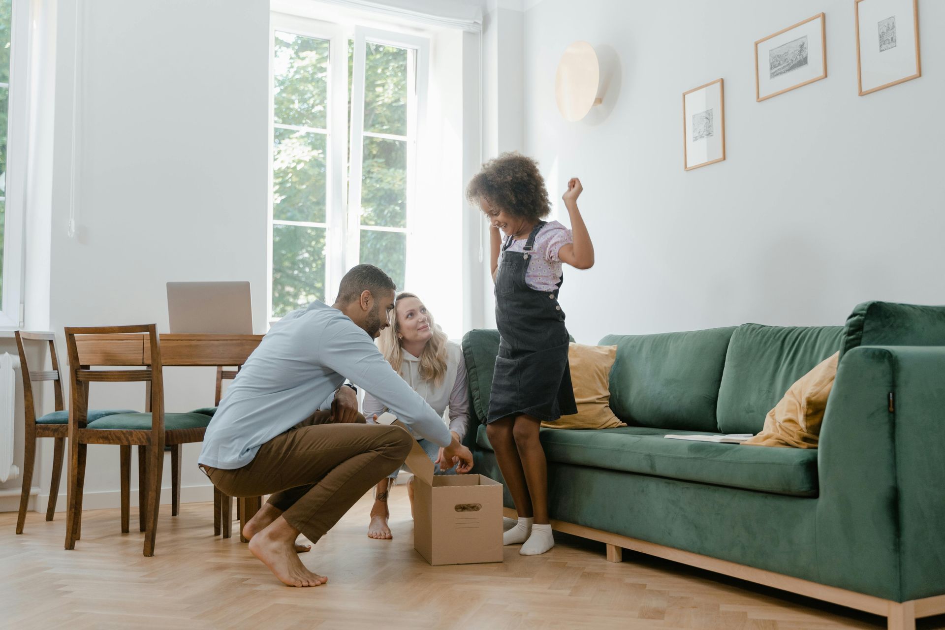 A family is moving into a new home.