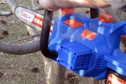 The SORAKO cordless chainsaw in use