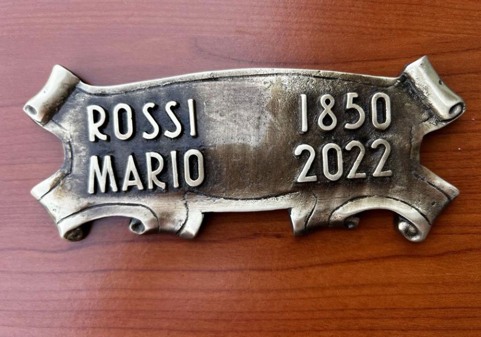 Targa personalizzata in bronzo