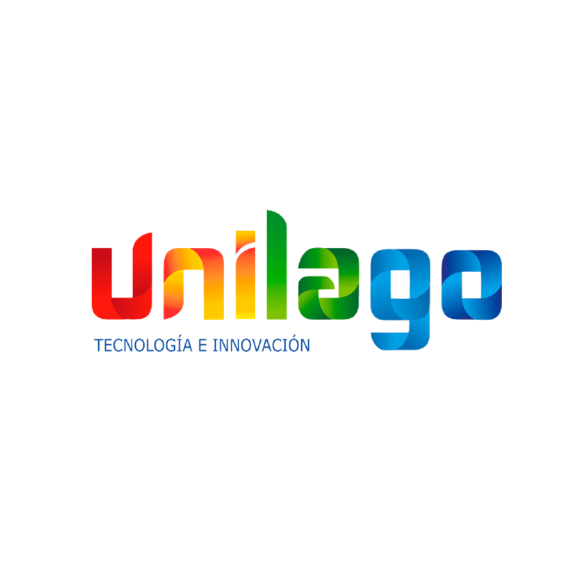 Un logotipo para una empresa llamada Unilago en colores.