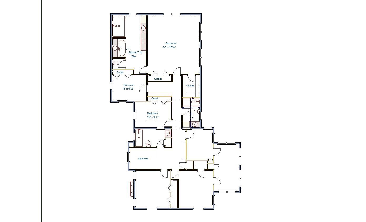 A black and white floor plan of a house on a white background.