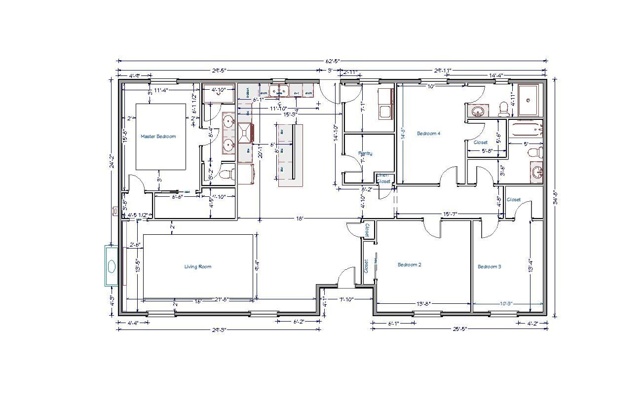 A black and white floor plan of a house on a white background.