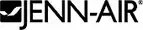 A black and white logo for jenn-air with a check mark