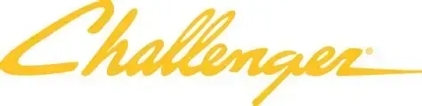 Yellow cursive “Challenger” logo on a white background