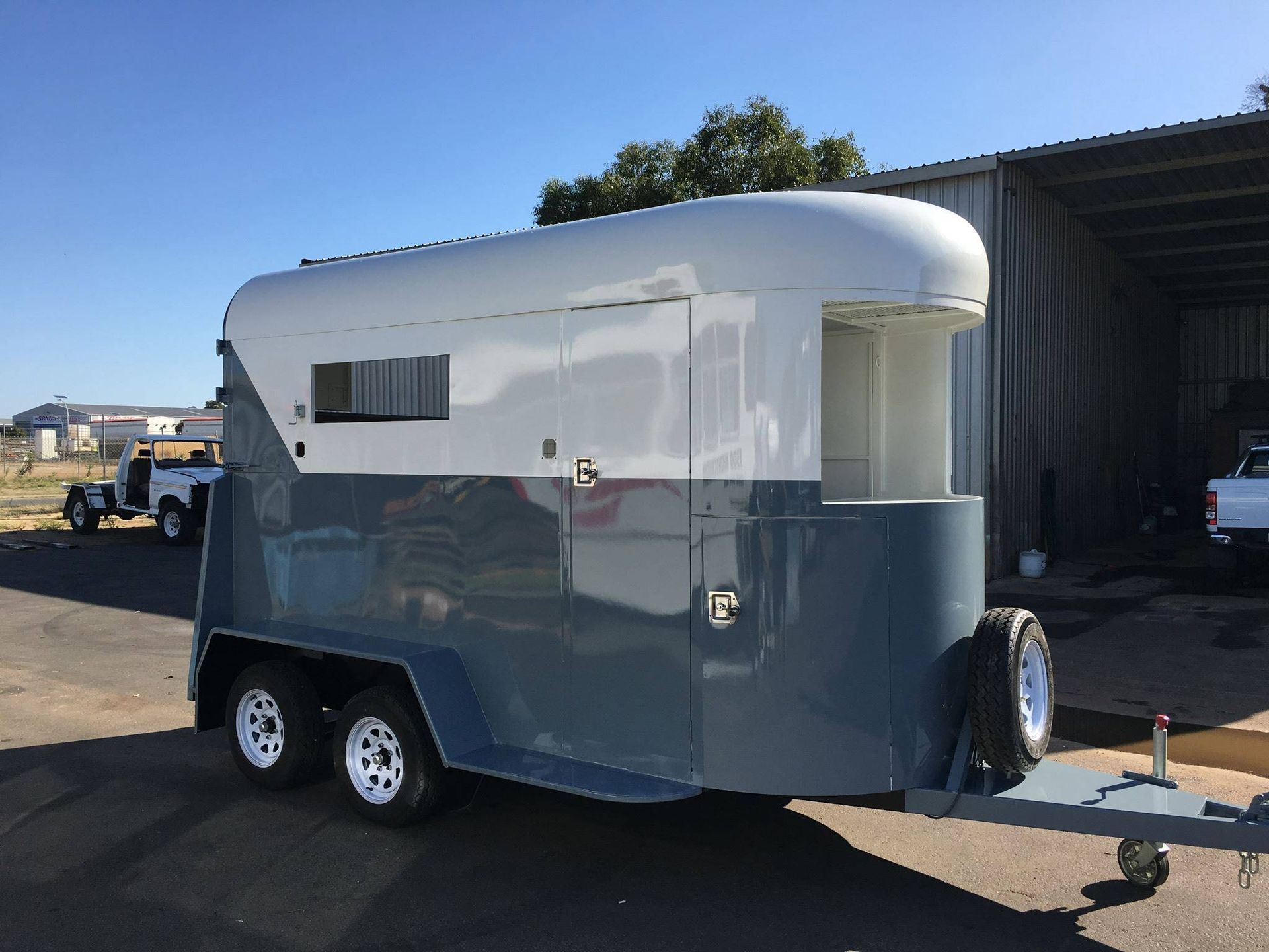 Newly painted horse trailer | Picton, WA | Choice Panel and Paint