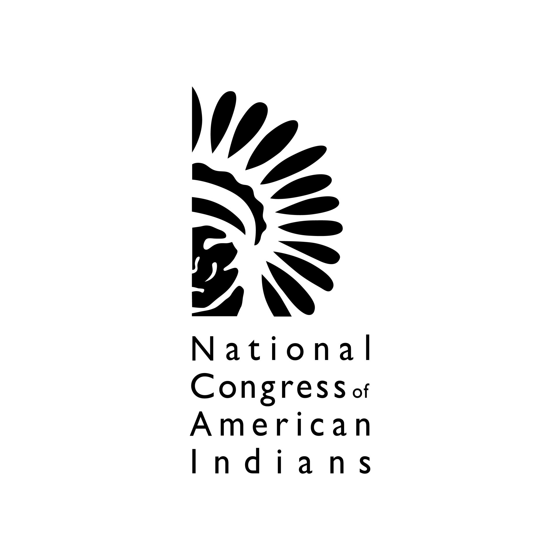 a black and white logo for the national congress of american indians .