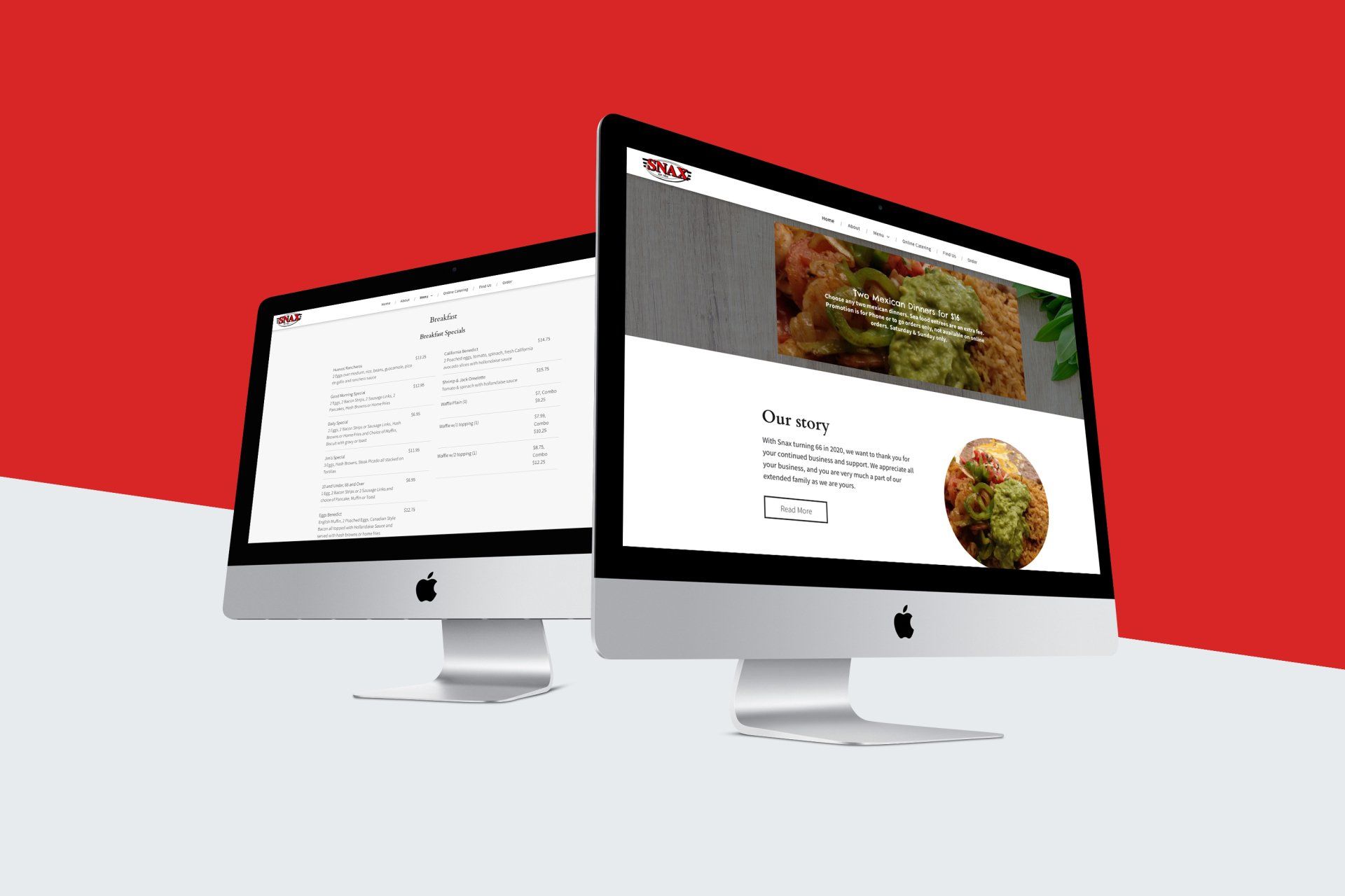 two computer monitors are sitting next to each other on a table .