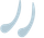 A pair of blue spoons on a white background.