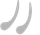 A pair of gray spoons on a white background.
