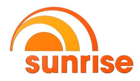 A sunrise logo with a rainbow in the middle