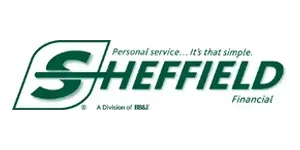 Sheffield Financial logo in green with the tagline “Personal service... It’s that simple.”