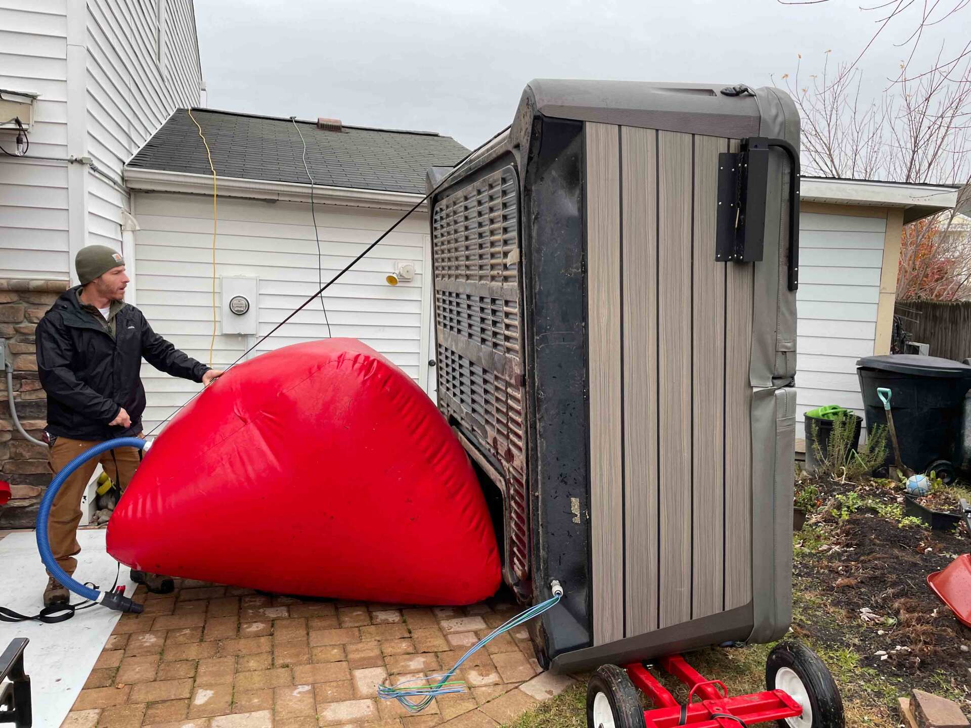 Hot Tub Side View — Virginia Beach, VA — RPG Hauling & Logistics