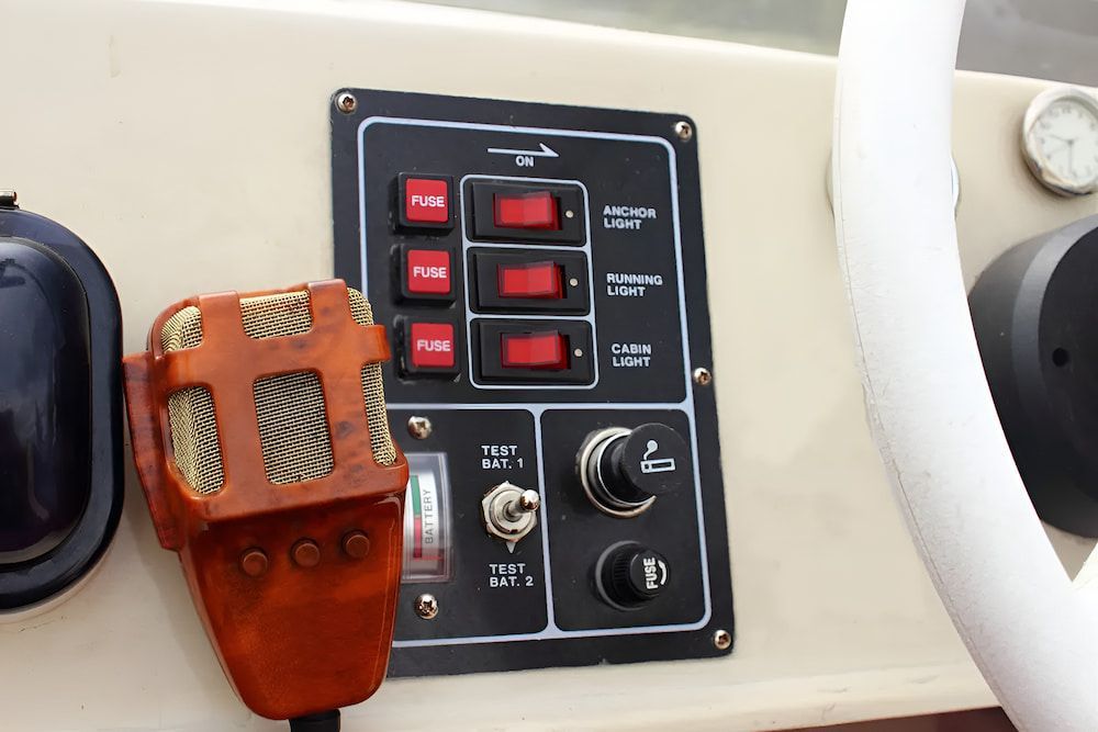 A Boat Control Panel With a Microphone on It — Seabourne Electronics PTY Ltd in Railway Estate, QLD