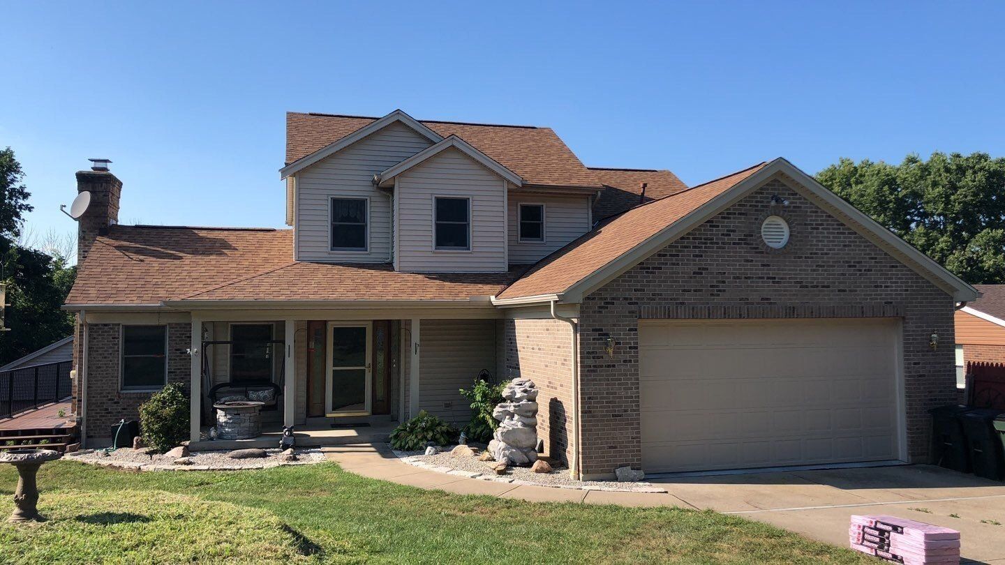 A picture of a gable roof replacement by Roofers in Cincinnat