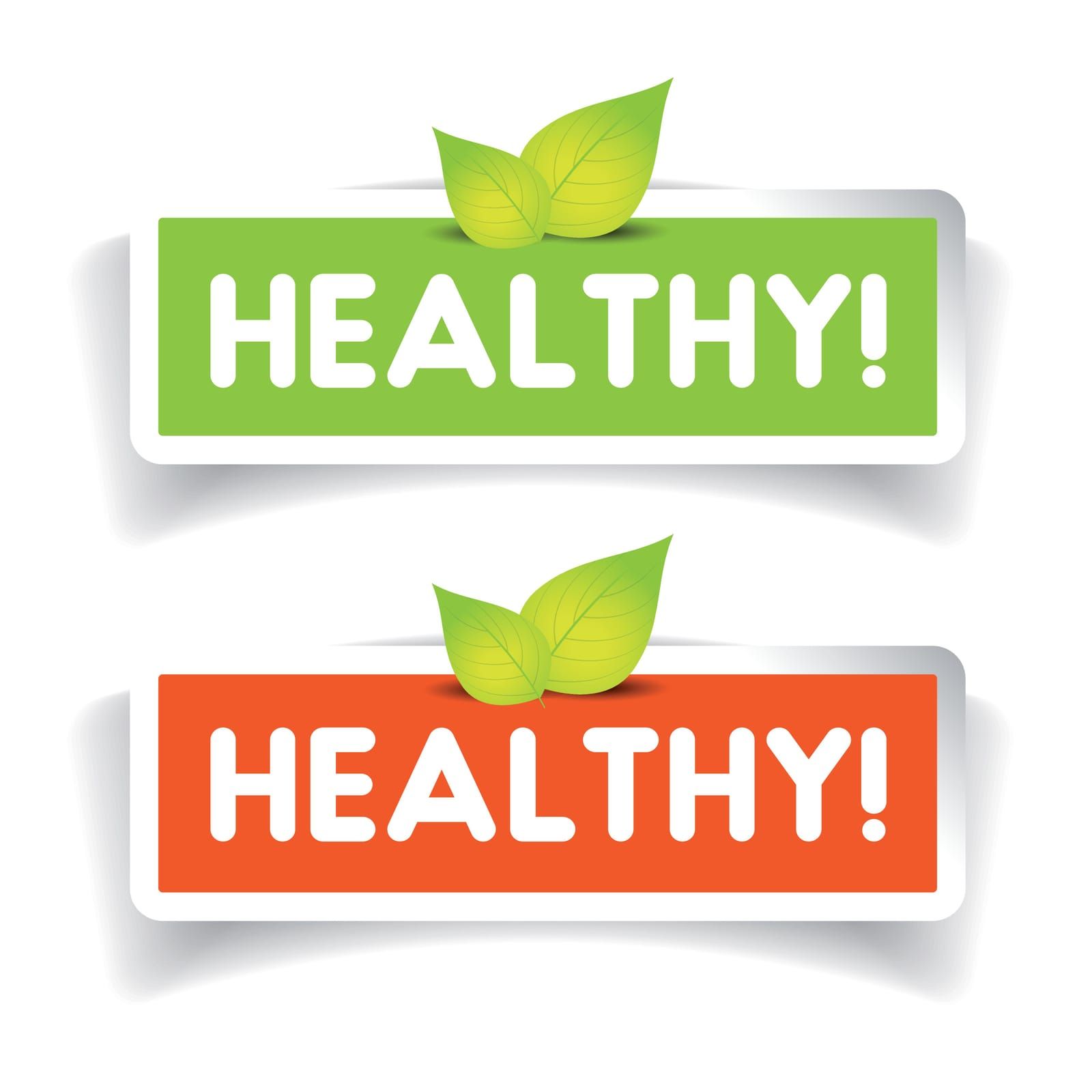 Healthy food label vector set