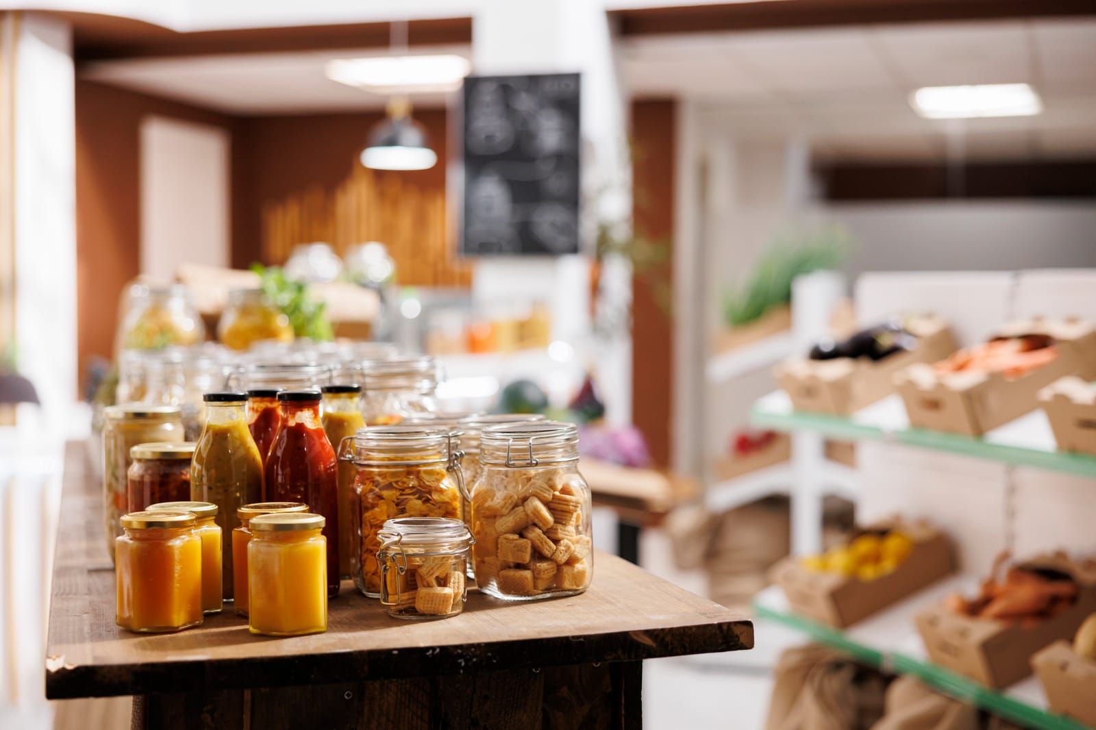 Products sold in bulk in zero waste store 