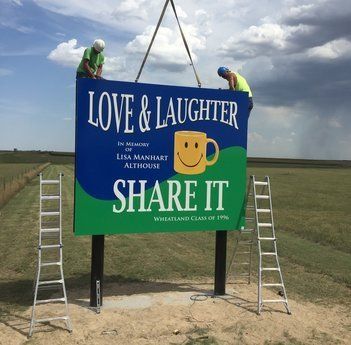 Love & Laughter Sign Installation — Hays, KS — Commercial Sign Co.