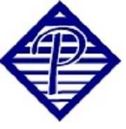 Blue diamond logo with a stylized 