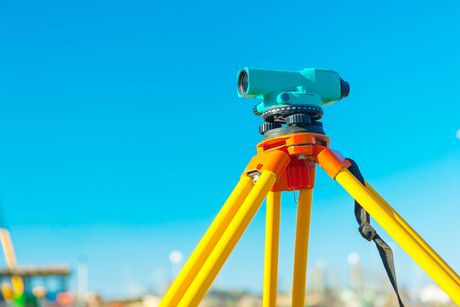 Taking a surveying line shot example on the About us Page