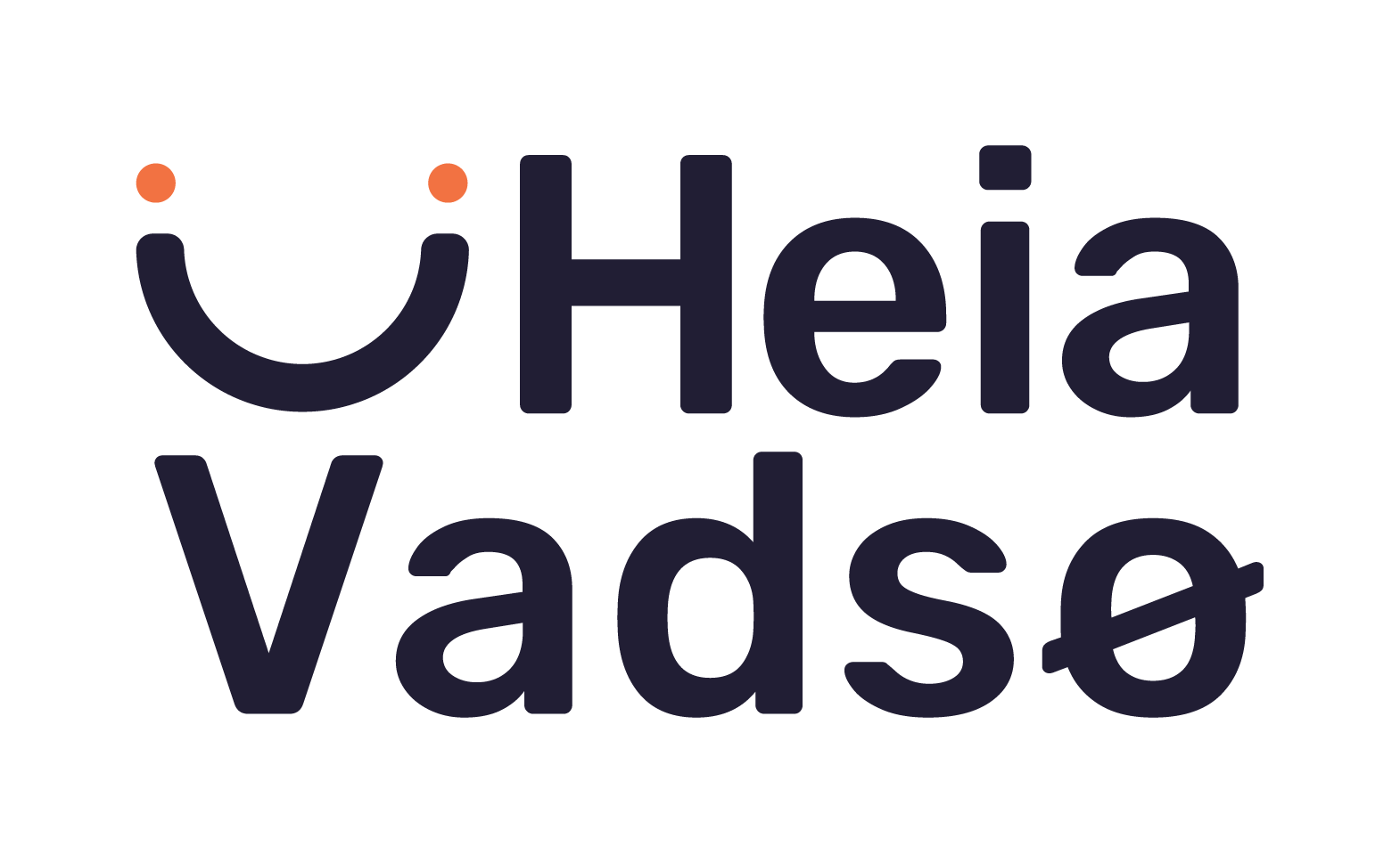 Heia Vadsø-fondet sinn logo, den er svart og har et smilefjes i seg.