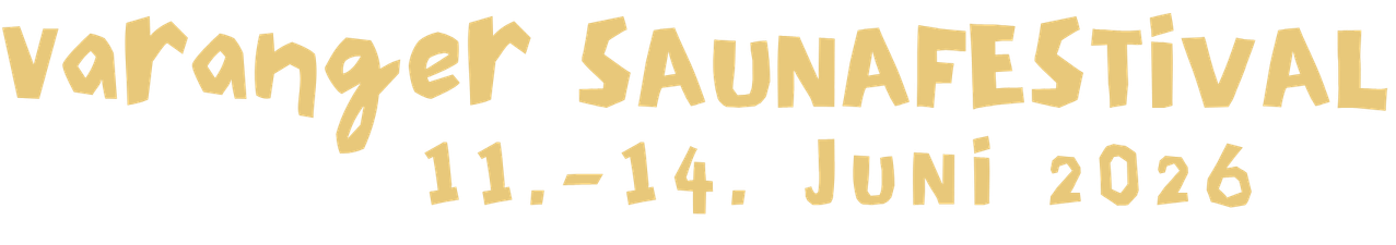 Logoen til Varanger saunafestival med datoene 11.-14. juni 2026 i oransje skriftfarge.
