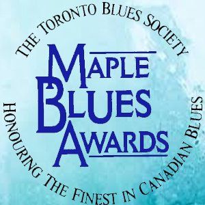 Maple Blues Awards Logo on an aqua coloured background