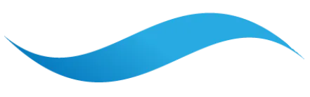 Blue, curved, wavy shape.