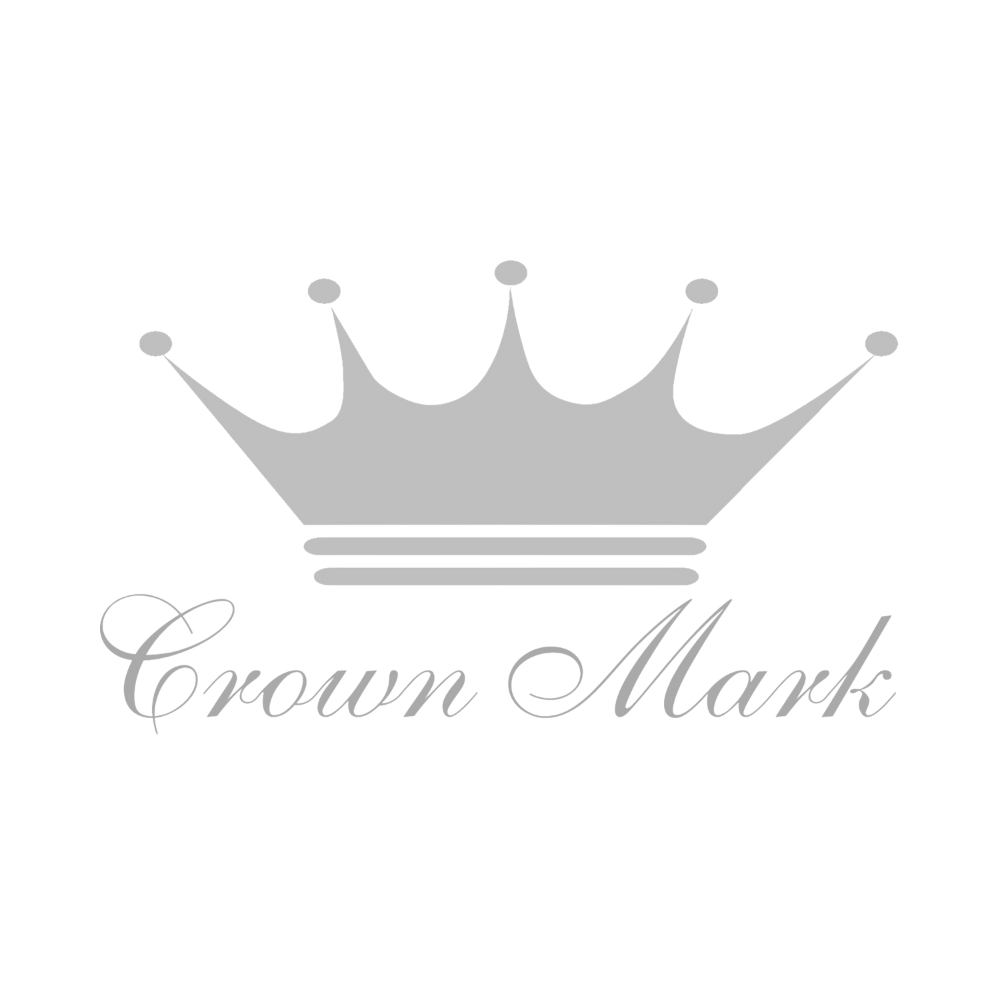 Silver crown logo with the words 