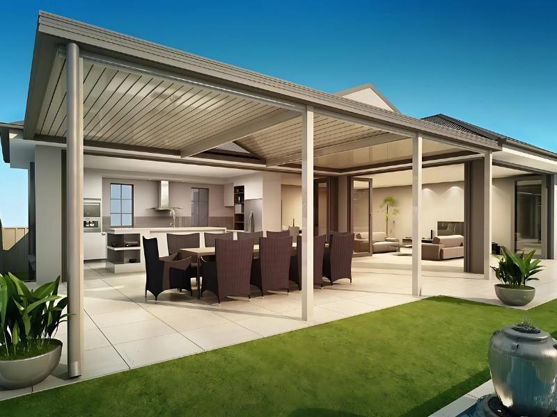An Artist 's Impression Of A House With A Covered Patio — Shedquarters In Kirwan, QLD