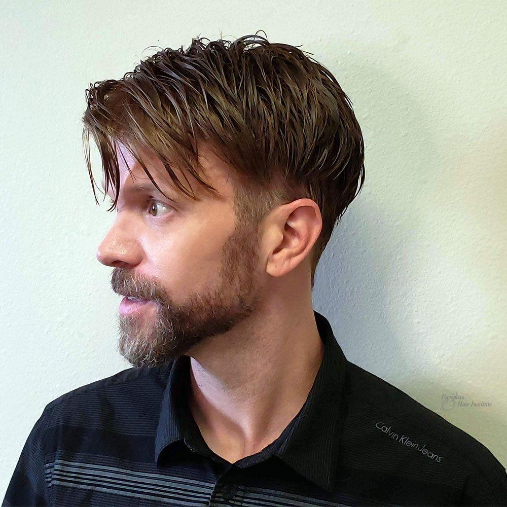 Men's Hair Piece styled hair replacement systems