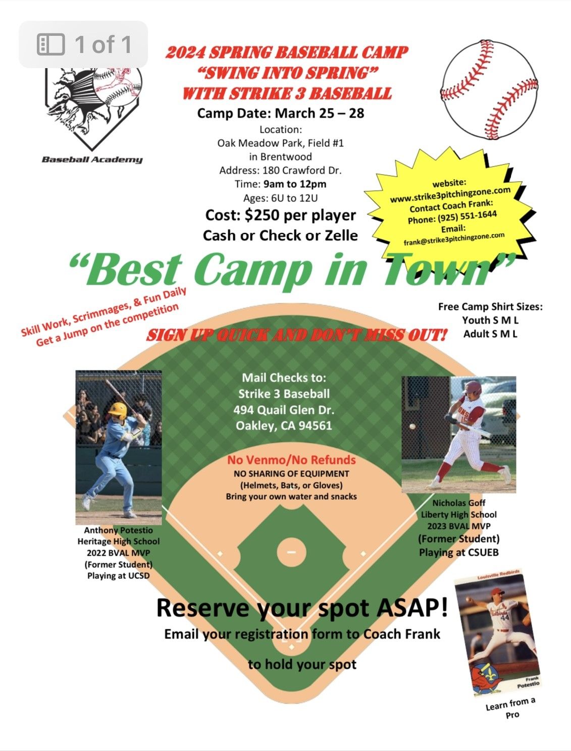 Strike 3 Baseball Academy Brentwood, CA