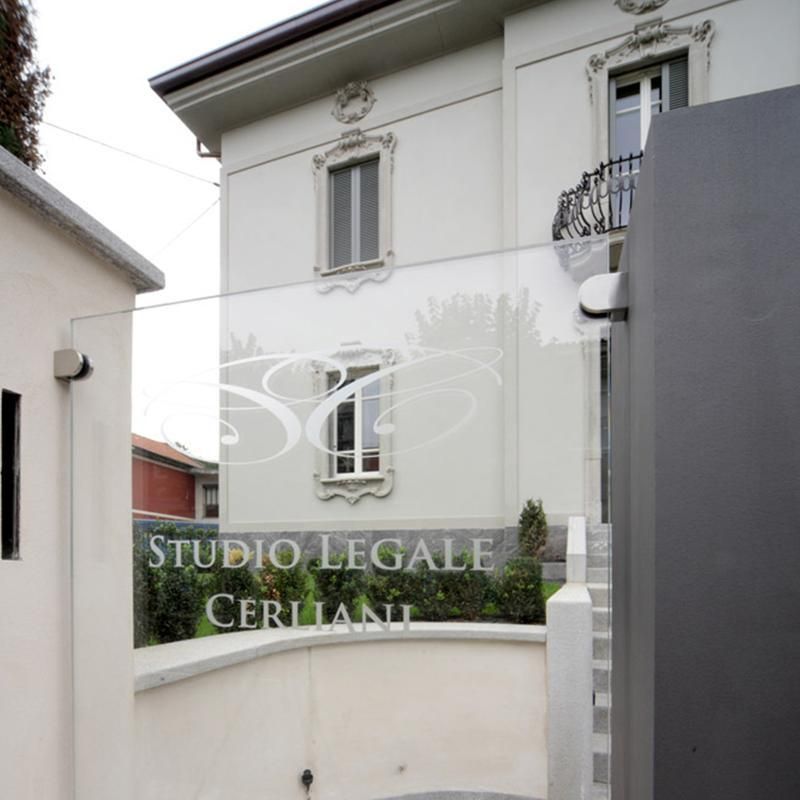 Insegna in vetro per 