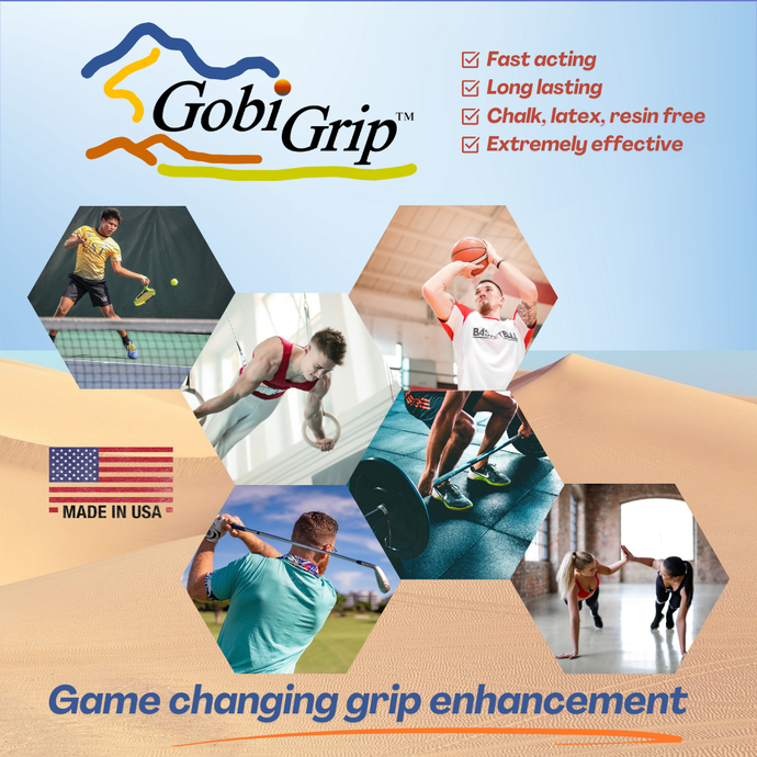 Gobi Grip - Fast acting, long-lasting, safe, and extremely effective grip enhancer. Free of chalk, rosin, latex, aluminum, dye, silica,
