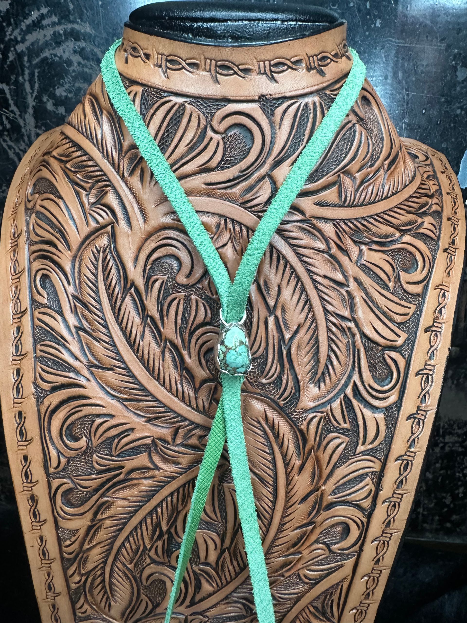 Green Mexican Turquoise Bolo Tie