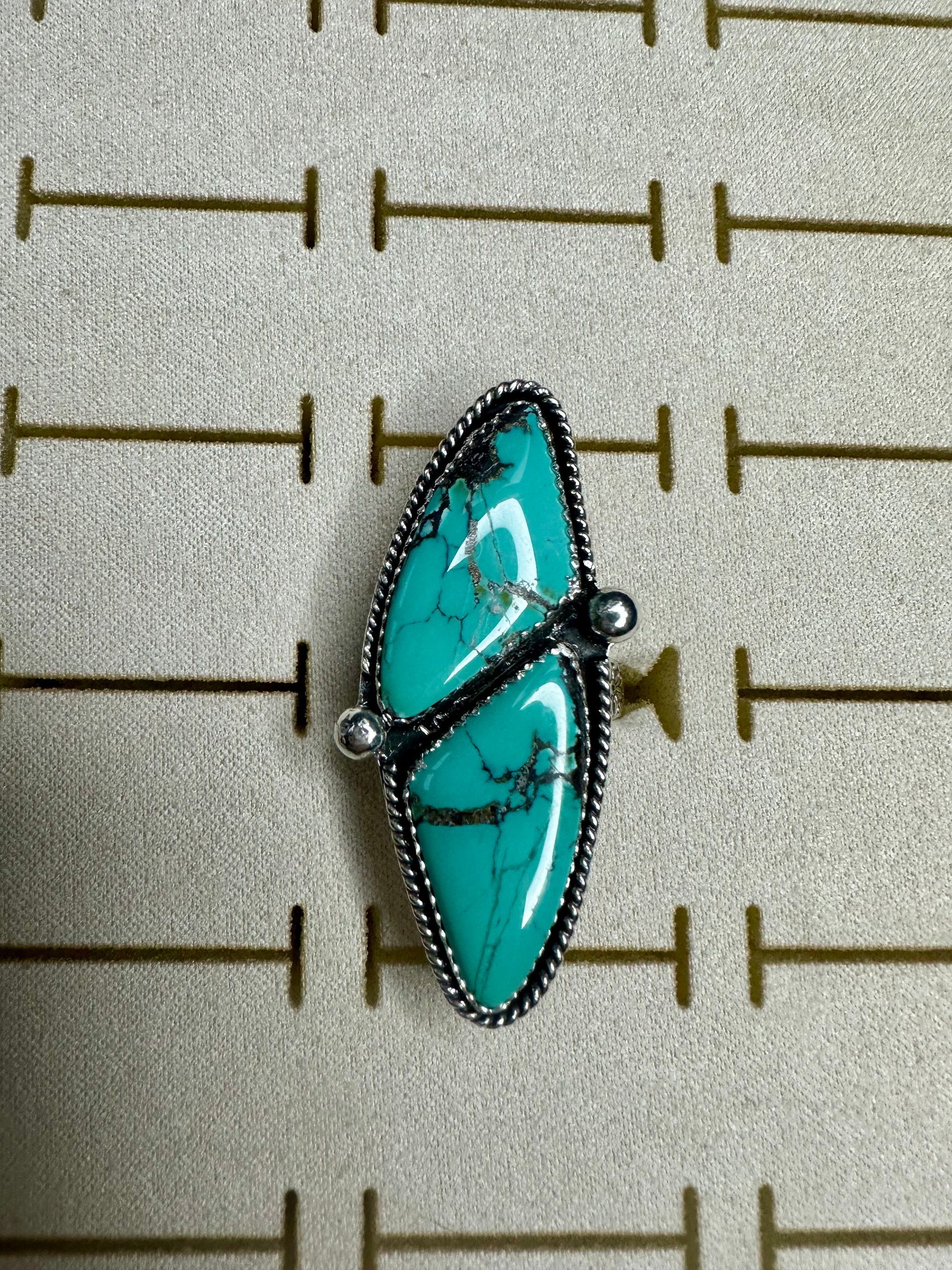 Kingman Turquoise Statement Ring Sterling Silver