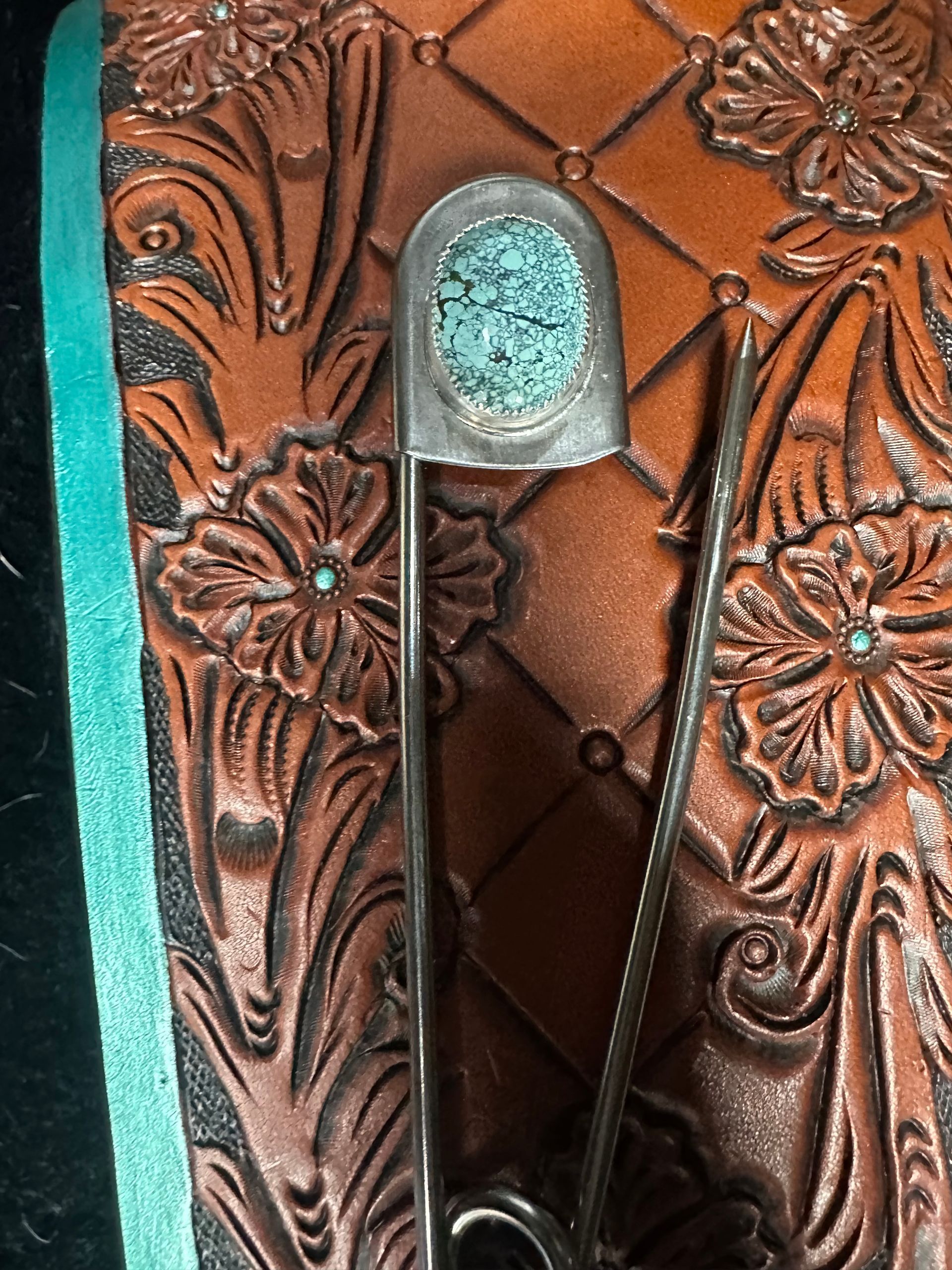 Tibetan Turquoise Jumbo Safety Pin