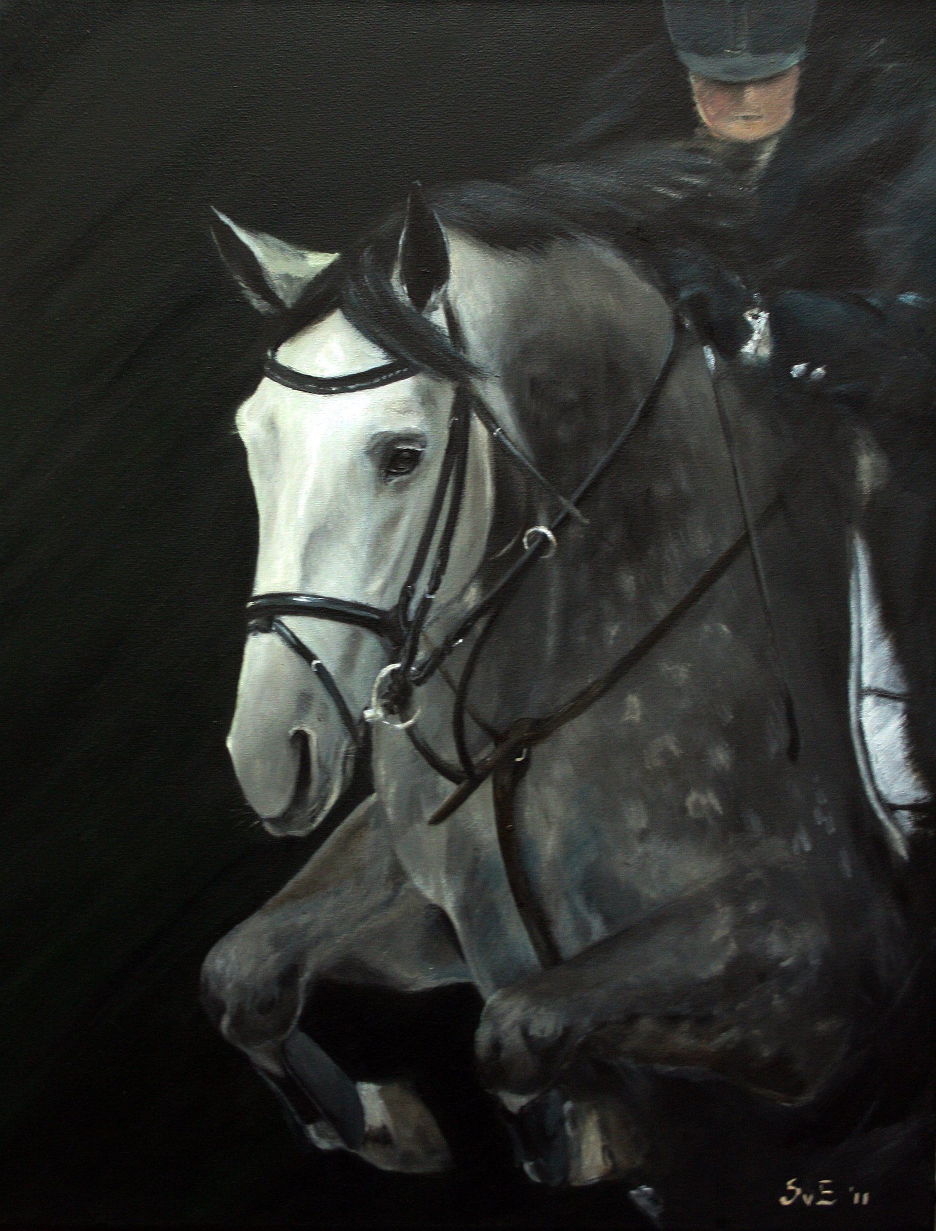 Springpaaard, acryl op canvas