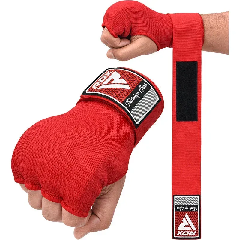 RDX IS Gel Padded Inner Gloves Hook & Loop Wrist Strap for Knuckle Protection OEKO-TEX® Standard 100 certified (Red, Small)