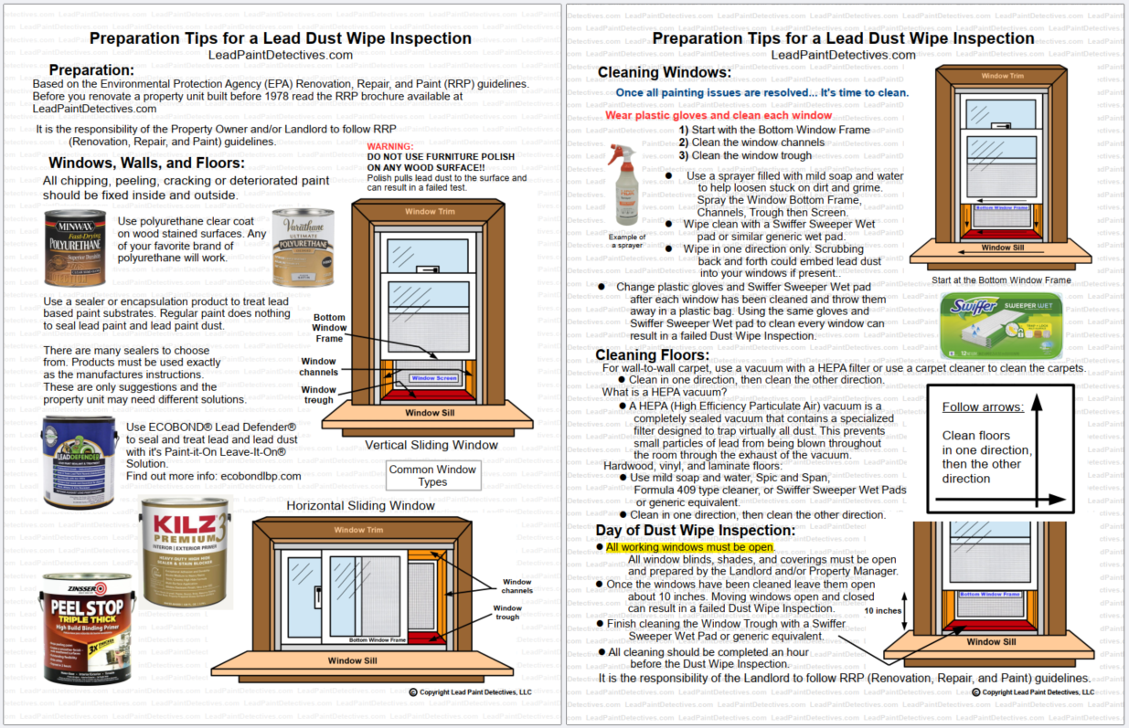 Preparation Tips for a Dust Wipe Inspection - Lead Paint Detectives
