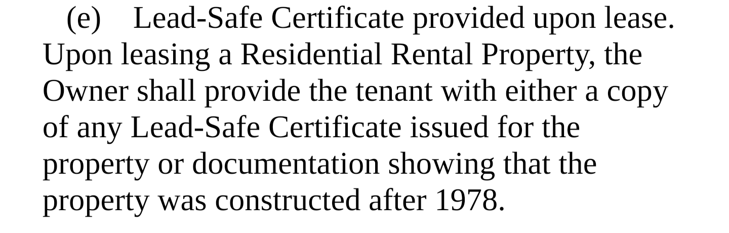 Protections for Tenants