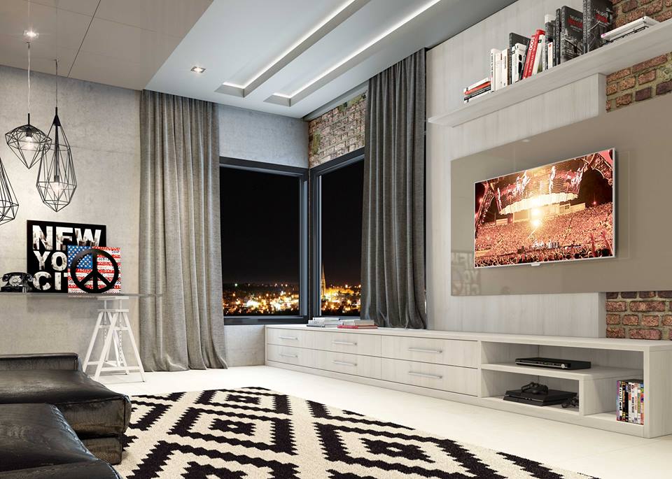 rack com painel de tv clean