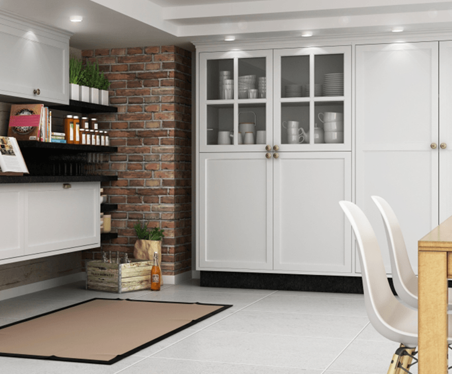 Cozinha planejada retrô branca