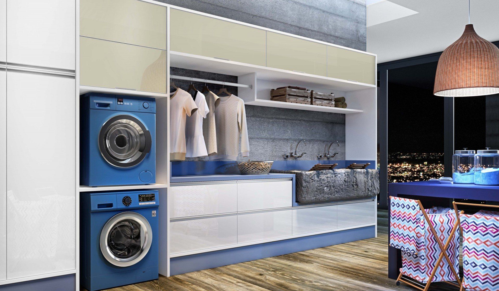 Lavanderia/área de serviço moderna e clean
