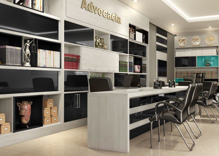 Escritório de advocacia com móveis planejados