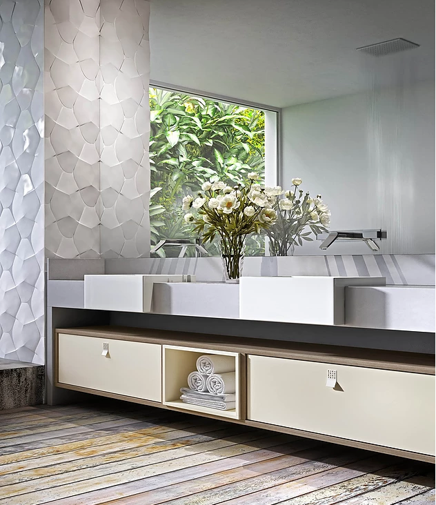 Banheiro com gavetões