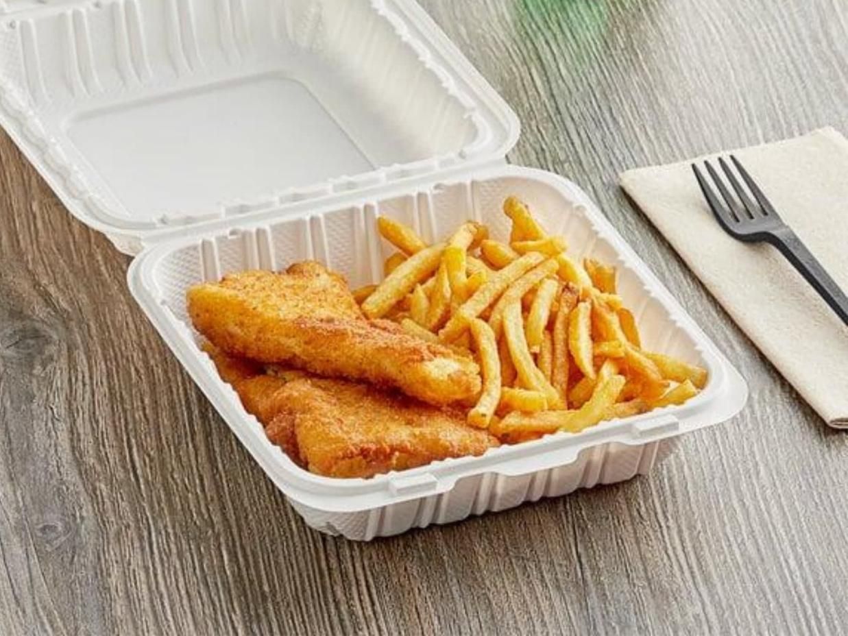 Compartment Microwaveable White Mineral-Filled