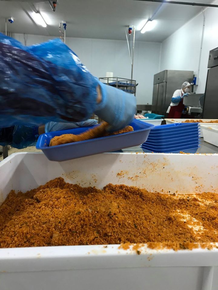 preparazione di pesce con panatura