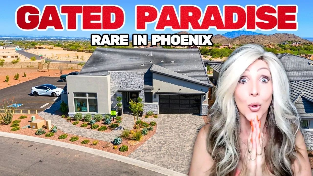 Gated Phoenix AZ community with modern home and mountain views in 2026 home tour